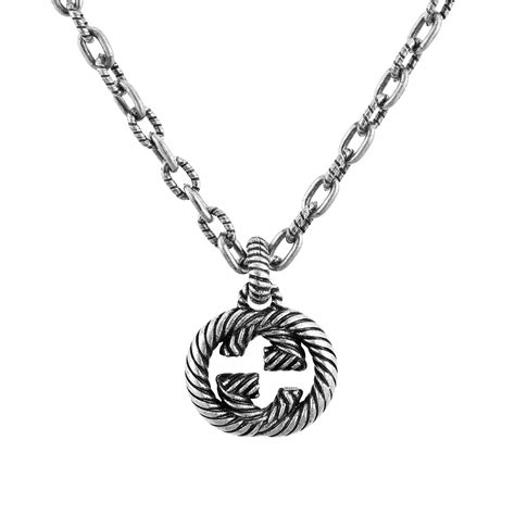 gucci knuckles|Interlocking G necklace in silver .